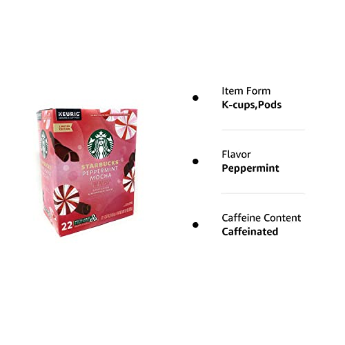 Starbucks Limited Edition Holiday Peppermint Mocha Coffee K-Cups Pods - 10 count - CUPS DO NOT COME IN ORIGINAL PACKAGING) - Image 2