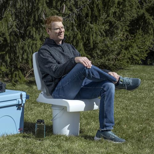Step2 Foldable Adult Flip Seat, Portable Outdoor Chair for Poolside, Tailgating, Camping, Sporting Events, Picnic and Beach Chair, Provides Back Support When Sitting on Ground, White - Image 2