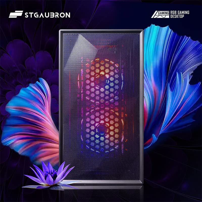 STGAubron Gaming Desktop PC, Intel Core I5 3.3Ghz up to 3.7Ghz, AMD Radeon RX 550 4G GDDR5, 16G Ram, 512G SSD, WiFi, BT 5.0, RGB Fan x 3, RGB Keybaord & Mouse, RGB Mouse Pad, W10H64 - Image 6