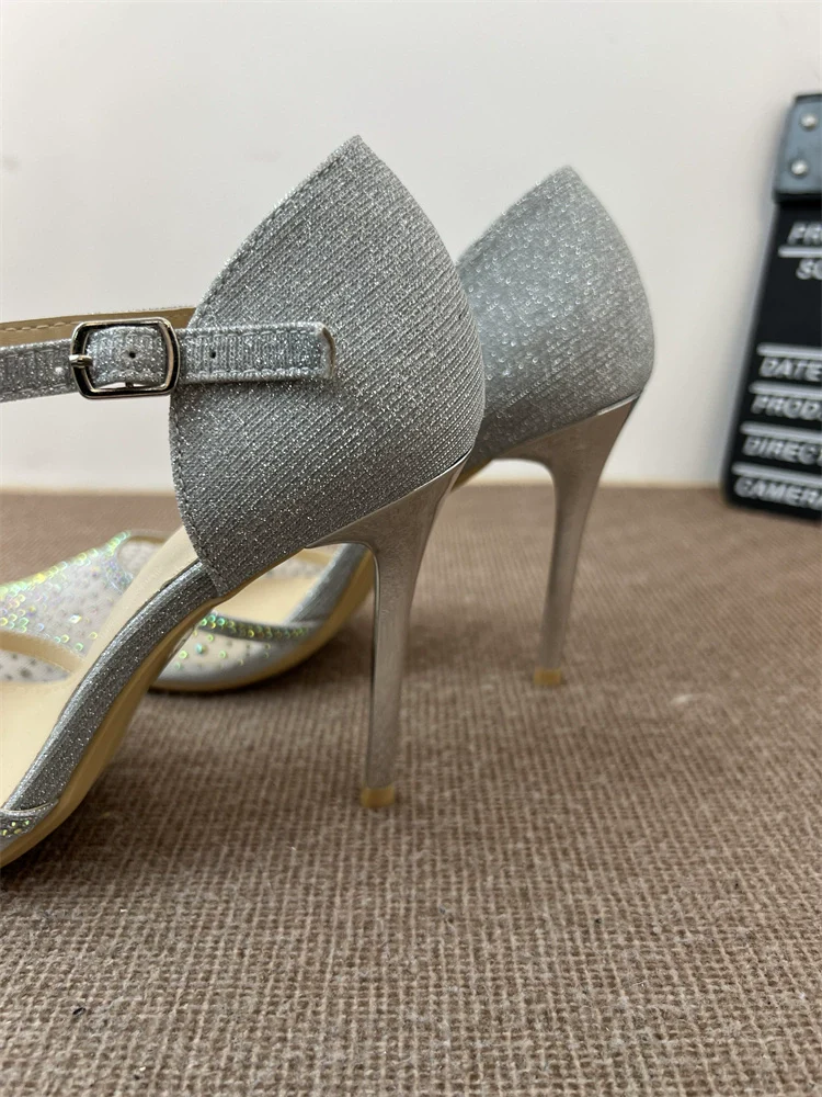 Stiletto Heel Elegant Graceful Pointed Toe Rhinestone Bridesmaid Shoes - Image 3