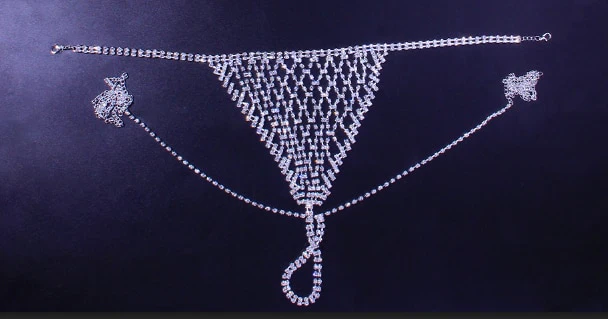 Stonefans Sexy Mesh Crystal Underwear Jewelry for Women Set Panties Bling Rhinestone Bikini Body Chain Harness Belt Party Gift - Image 10