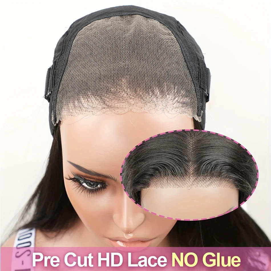 Straight Lace Closure Wig Human Hair Wigs For Women Glueless Wigs Ready To Wear Human Hair Wig 5x5 Transparent Lace Pre Cut Pre Plucked 34 Inch 180% - Image 7