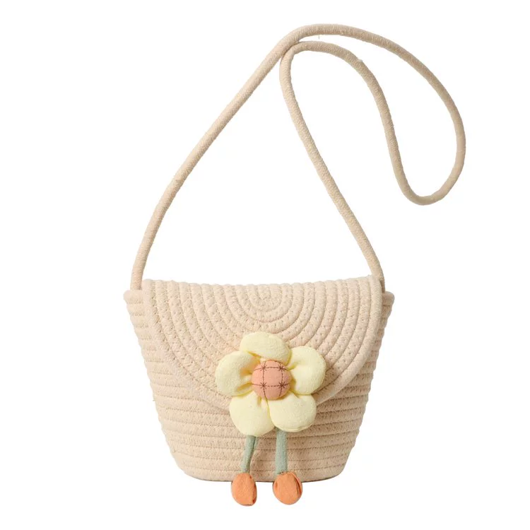 Straw Woven Bag Women's 2023 New Arrival Ins Easiest for Match Flower Rattan Bucket Bag Beach Weaving Shoulder Messenger Bag - Image 6