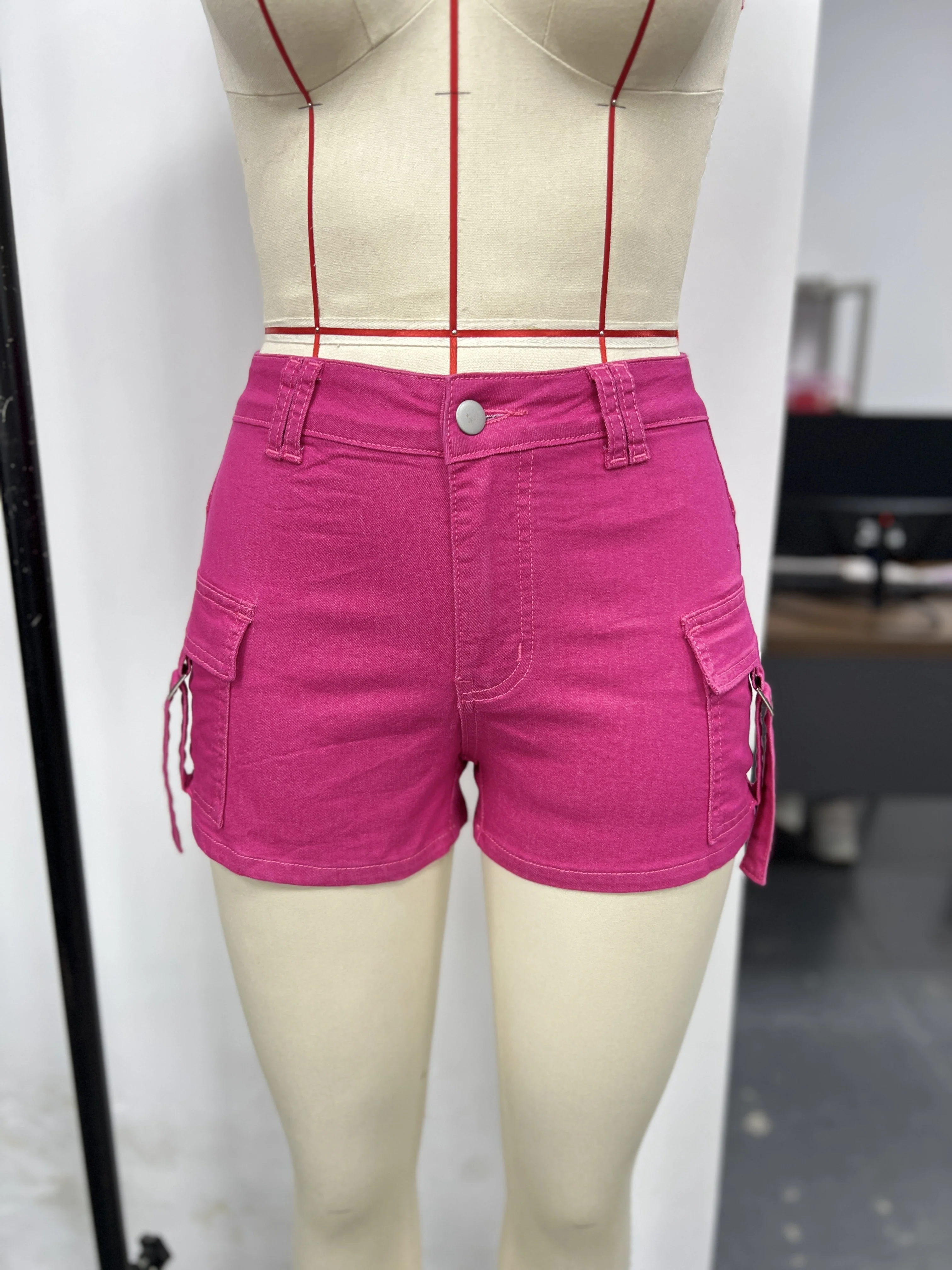 Stretchy Comfort Fit Grey Denim Shorts - High-Waisted, Side Flap Pocket, Casual, Soft, Breathable, and Relaxed Fit - Women's Fashionable Denim Jeans & Clothing for Everyday Wear - Image 2