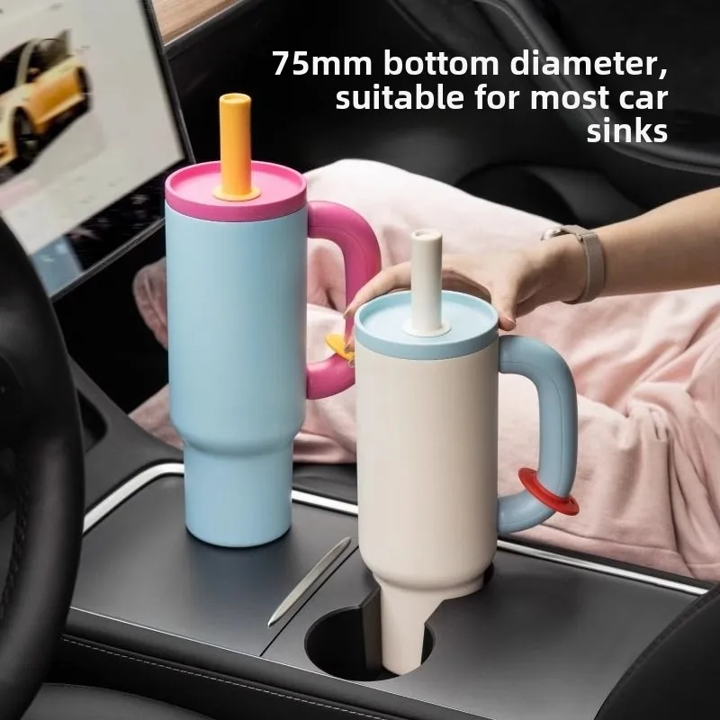 Stylish 304 Stainless Steel Straw Insulated Ice Cup - Thick, Portable Handle Design for Trendy Hydration - Image 4