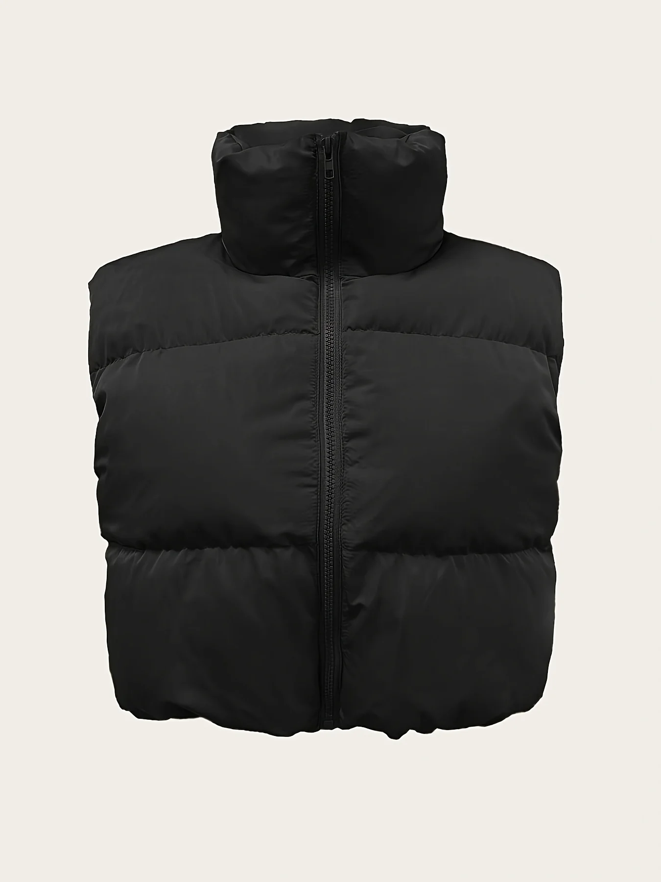Stylish High Neck Sleeveless Vest Coat - Zip-Up, Casual, Solid Color, Women's Outerwear - Perfect for Daily Wear, Travel, and Outdoor Activities - Image 10