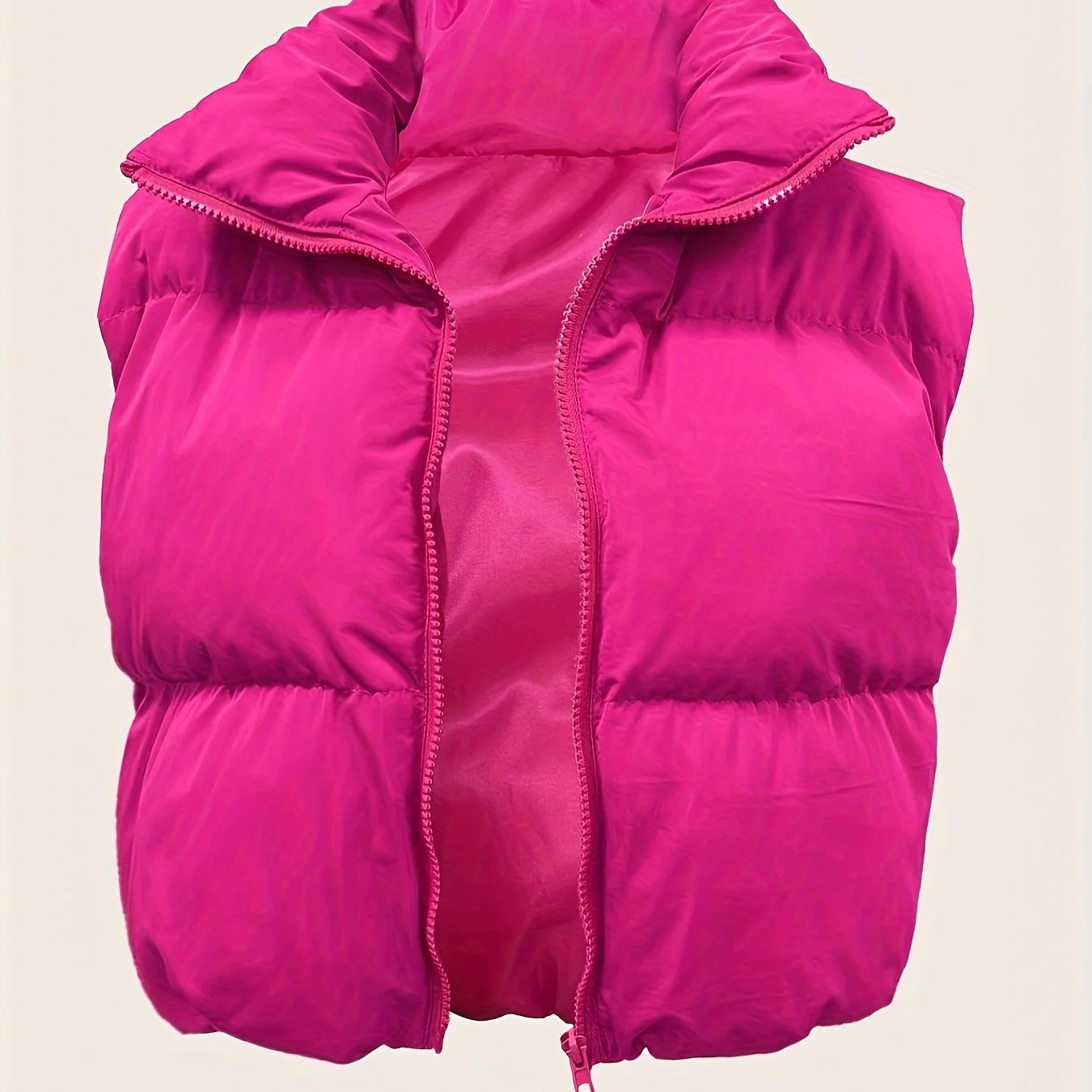 Stylish High Neck Sleeveless Vest Coat - Zip-Up, Casual, Solid Color, Women's Outerwear - Perfect for Daily Wear, Travel, and Outdoor Activities - Image 12