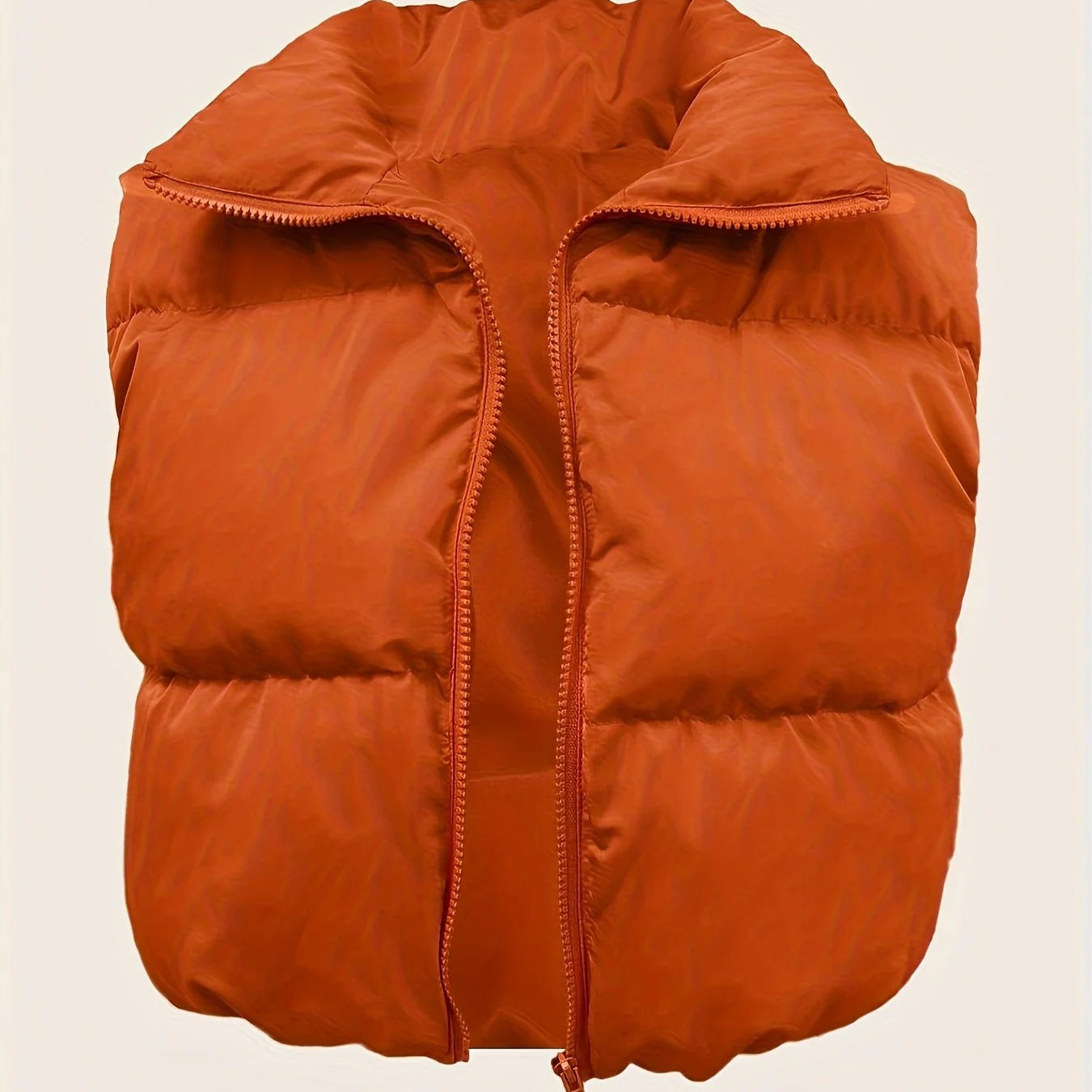 Stylish High Neck Sleeveless Vest Coat - Zip-Up, Casual, Solid Color, Women's Outerwear - Perfect for Daily Wear, Travel, and Outdoor Activities - Image 13