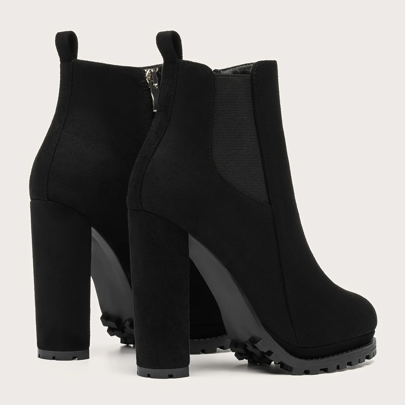 Stylish Pointed Toe Ankle Boots - Chunky Heeled, Platform, Side Zipper, Tound Toe, Comfortable Women's Footwear for Everyday Wear - Image 7