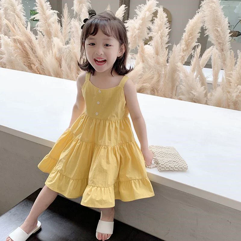 Stylish Summer Children's Casual Thin Vest Slip Dress - Image 2