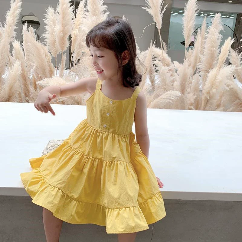 Stylish Summer Children's Casual Thin Vest Slip Dress - Image 3