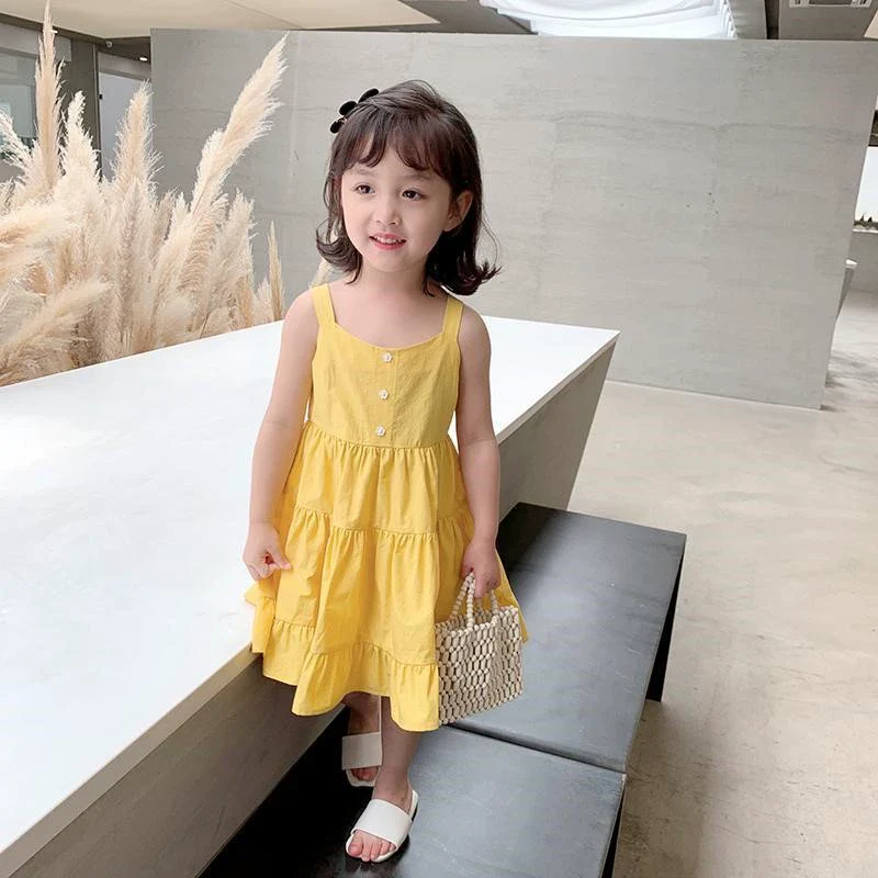 Stylish Summer Children's Casual Thin Vest Slip Dress - Image 4