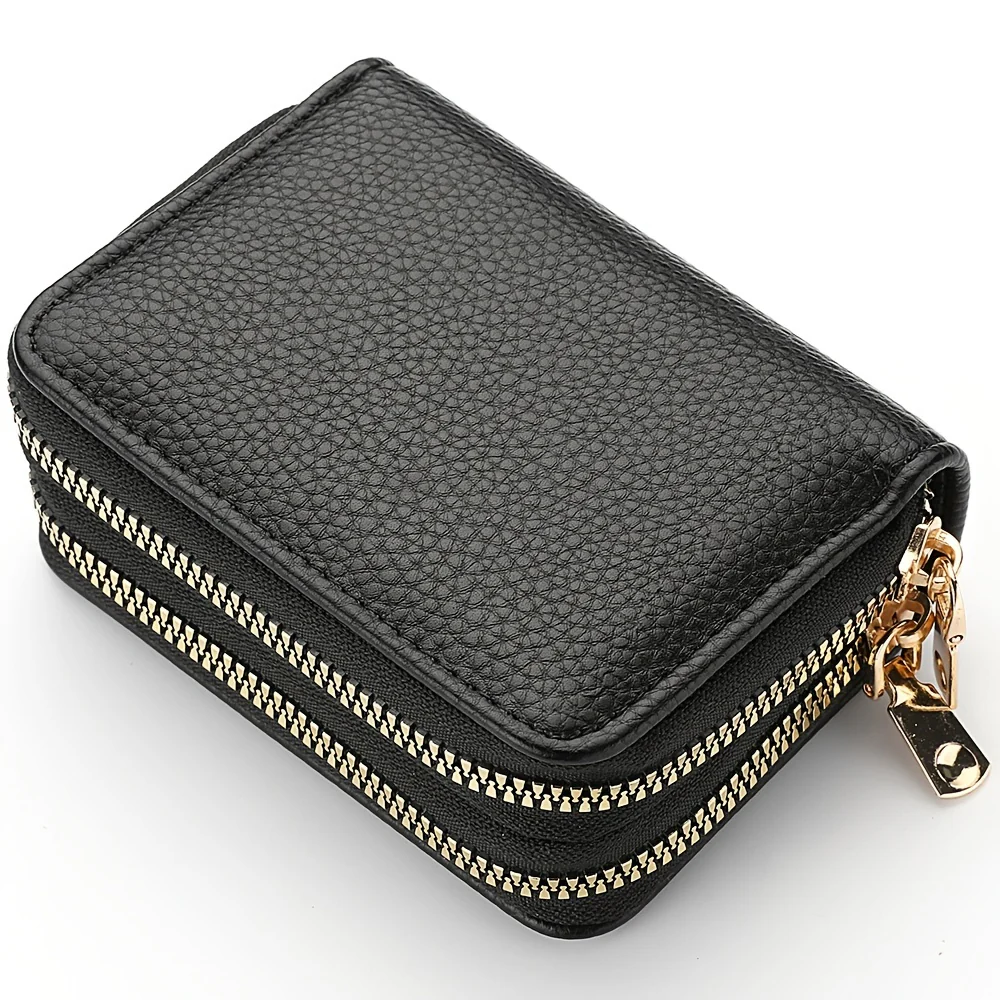Stylish Womens Double Zipper Wallet - Compact Short Card Holder with Large Capacity, Practical Coin Purse for Everyday Use - Image 7