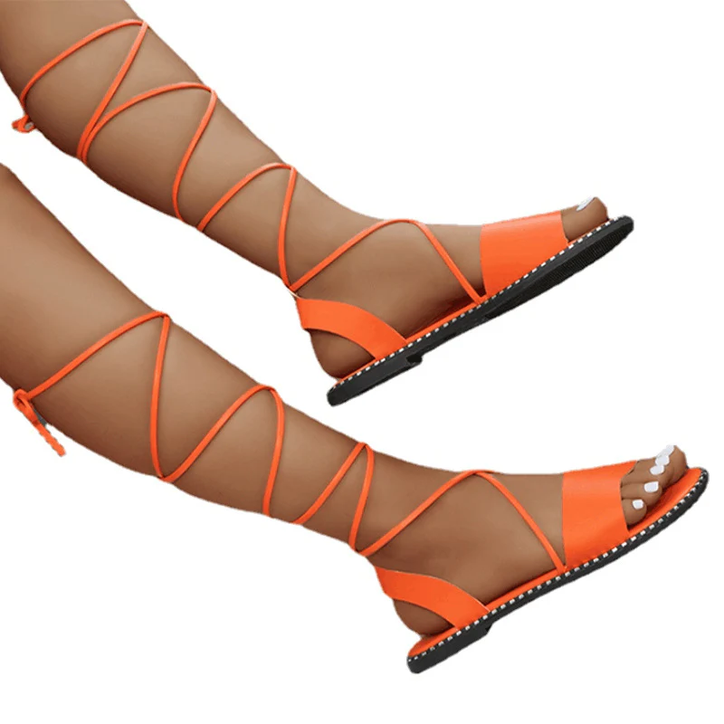 Stylish Women's Flat Sandals - Lace Up, Non Slip, Open Toe, Fashion Solid Color Design - Perfect for Casual Outdoor, Beach, Koningsdag/King's Day Celebrations - Image 10