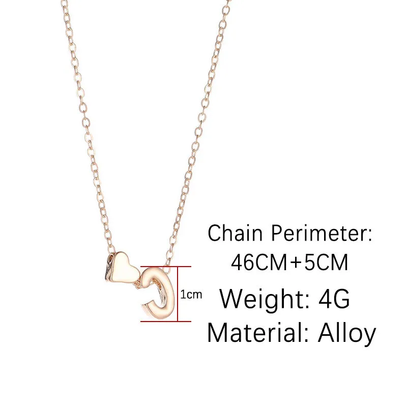 SUMENG Fashion Tiny Heart Dainty Initial Necklace Gold Silver Color Letter Name Choker Necklace For Women Pendant Jewelry Gift - Image 2