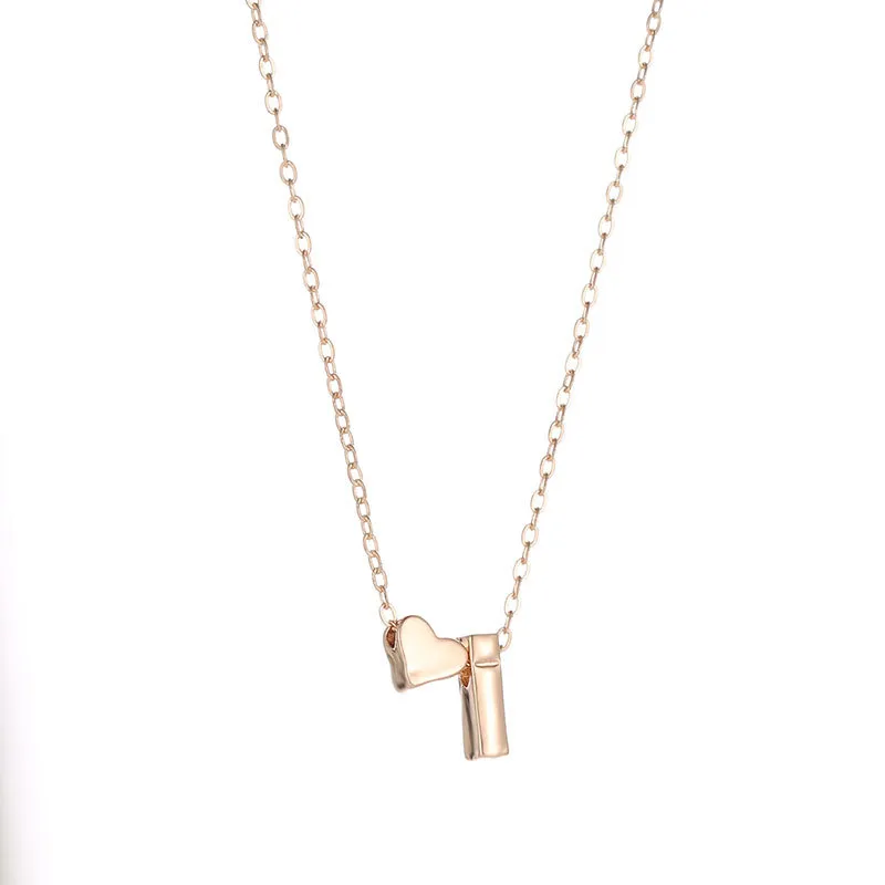 SUMENG Fashion Tiny Heart Dainty Initial Necklace Gold Silver Color Letter Name Choker Necklace For Women Pendant Jewelry Gift - Image 3