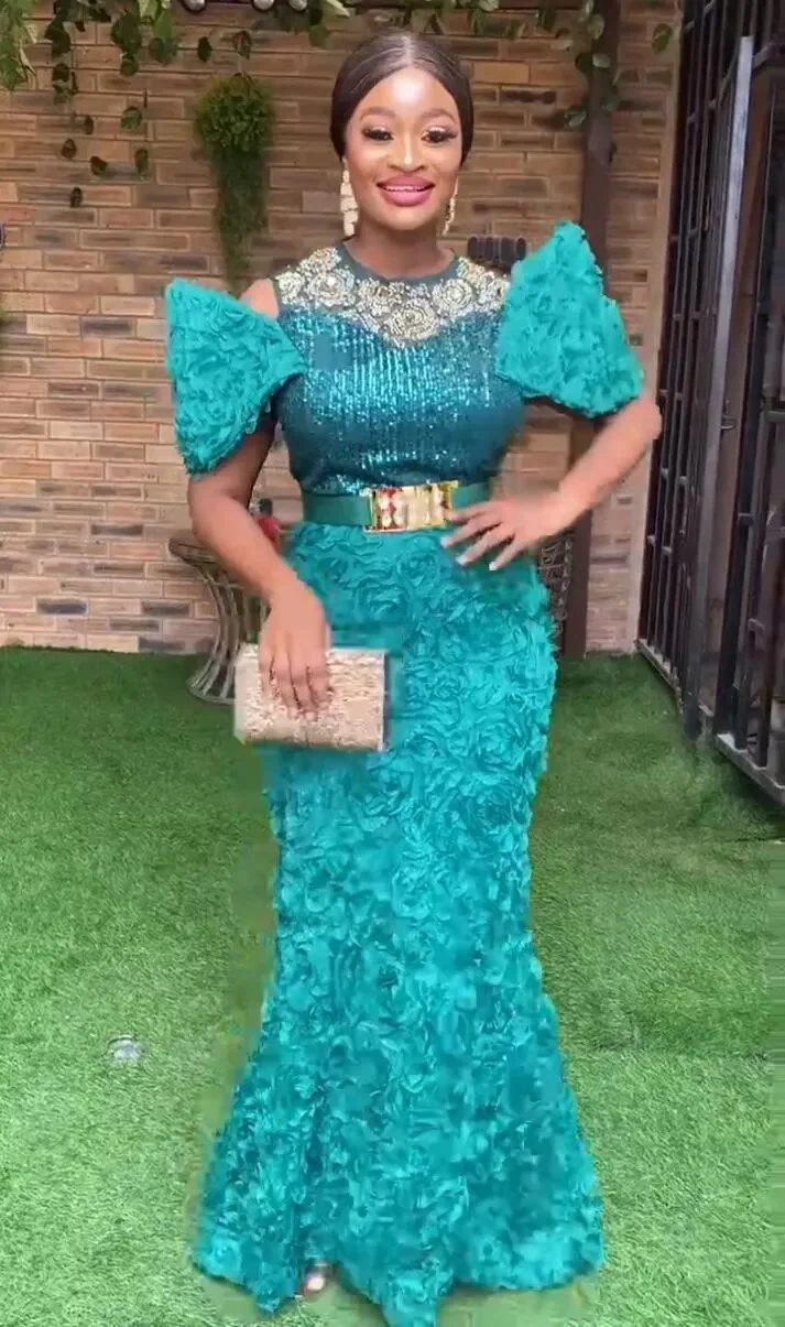 Summer African Wedding Party Dresses for Women Elegant African Short Sleeve O-neck Red White Green Long Dress Maxi Dress L-3XL - Image 5