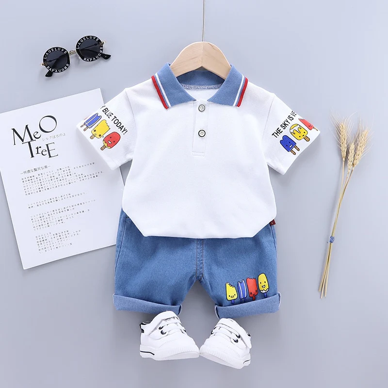 Summer Baby Boy Clothing Sets Fashion Bear Embroidery Short Sleeve T-shirt+Shorts Children 2Pcs Suit 1-5Y Girl Kids Sports Set - Image 11