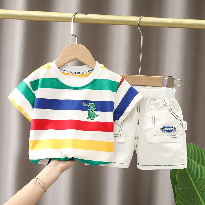 Summer Baby Boy Clothing Sets Fashion Bear Embroidery Short Sleeve T-shirt+Shorts Children 2Pcs Suit 1-5Y Girl Kids Sports Set - Image 14