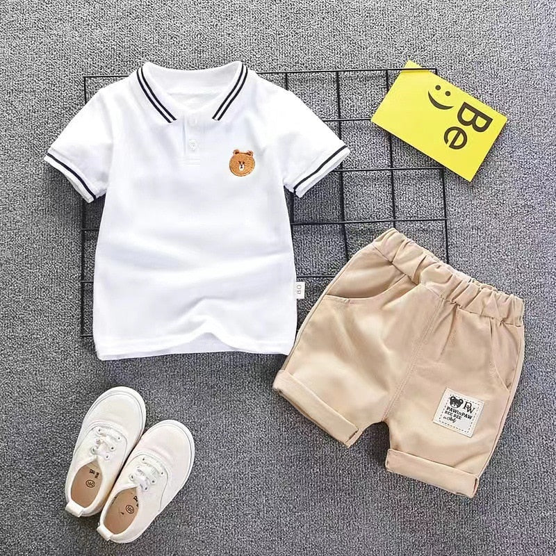 Summer Baby Boy Clothing Sets Fashion Bear Embroidery Short Sleeve T-shirt+Shorts Children 2Pcs Suit 1-5Y Girl Kids Sports Set - Image 18