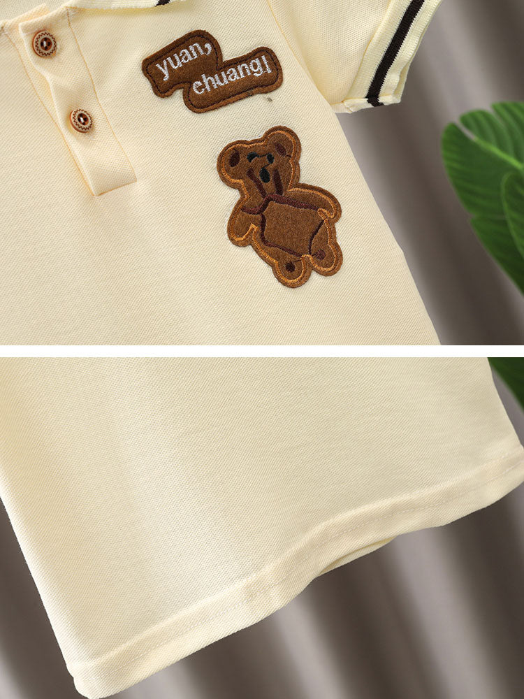 Summer Baby Boy Clothing Sets Fashion Bear Embroidery Short Sleeve T-shirt+Shorts Children 2Pcs Suit 1-5Y Girl Kids Sports Set - Image 19
