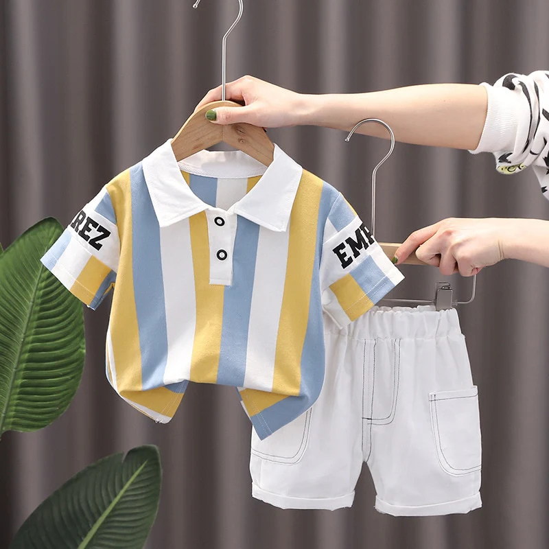 Summer Baby Boy Clothing Sets Fashion Bear Embroidery Short Sleeve T-shirt+Shorts Children 2Pcs Suit 1-5Y Girl Kids Sports Set - Image 3