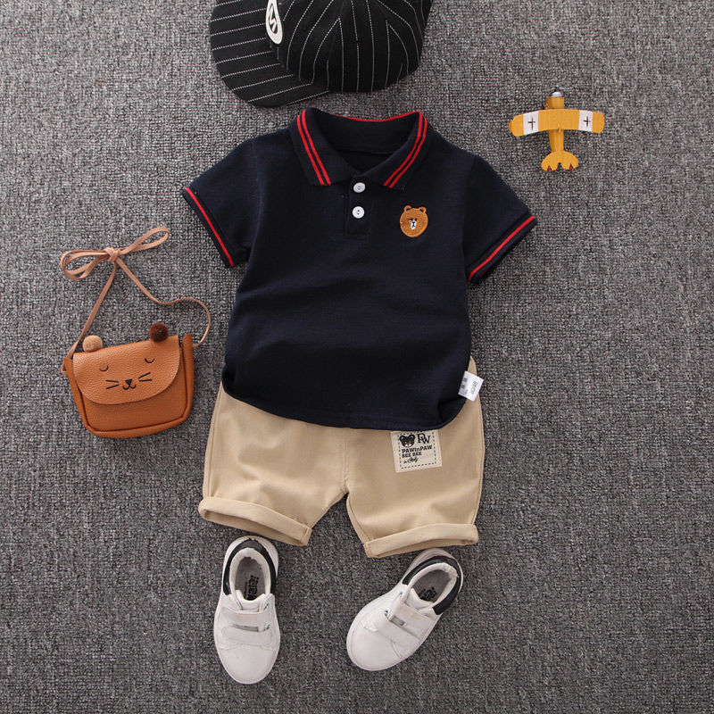 Summer Baby Boy Clothing Sets Fashion Bear Embroidery Short Sleeve T-shirt+Shorts Children 2Pcs Suit 1-5Y Girl Kids Sports Set - Image 5