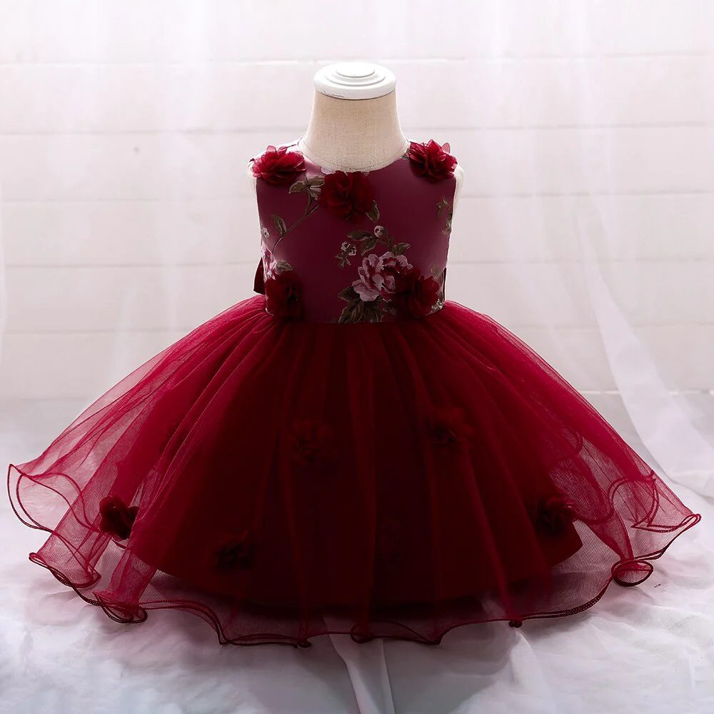 Summer Baby Girl Dress Wedding Gown Flower Dresses Infant Girl Party Hand-stitched Floral Birthday Princess Dress 3-24 Month - Image 6