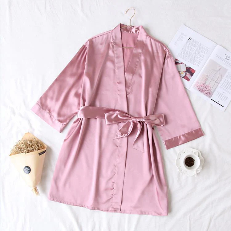 Summer Champagne Chinese Bride Wedding Robe Satin Sleepwear Women Nightgown Sexy Nightdress Lady Kimono Bathrobe Gown Negligee - Image 6