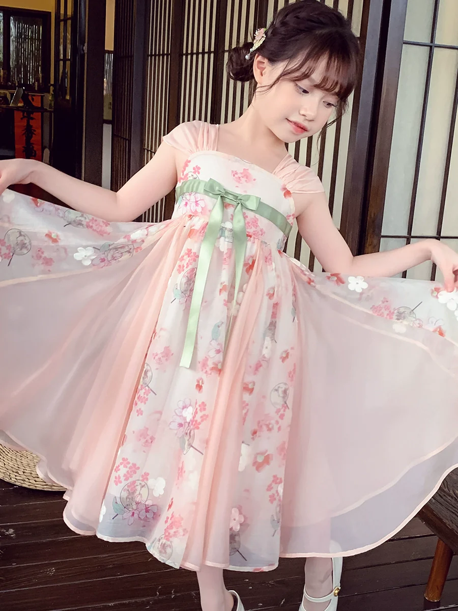 Summer Clothes Western Style Sleeveless Little Girl Super Fairy Dress - Image 3