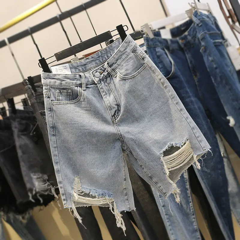 Summer Denim Shorts for Women Jean Short Femme High Waist Korean Style Fashion Loose Shorts Chic Solid Casual Jean Shorts - Image 2