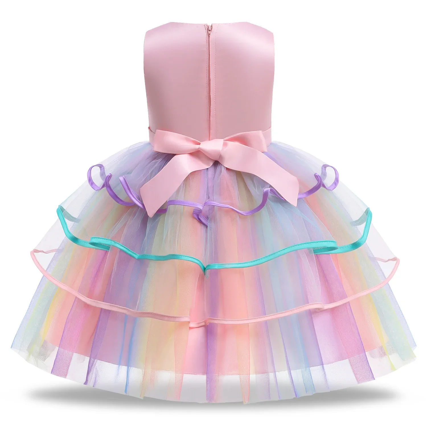 Summer Dress Girl Unicorn Cosplay Costume Children's Day Mesh Rainbow Tulle Princess Dress for Birthday Gift Kids Fashion Dress - Image 3