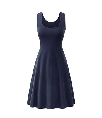Summer Dress Women Sexy Sleeveless Tank Solid Square Collar Multicolor A-line Dresses 2021 High Waist Female Casual Red Vestidos - Image 13