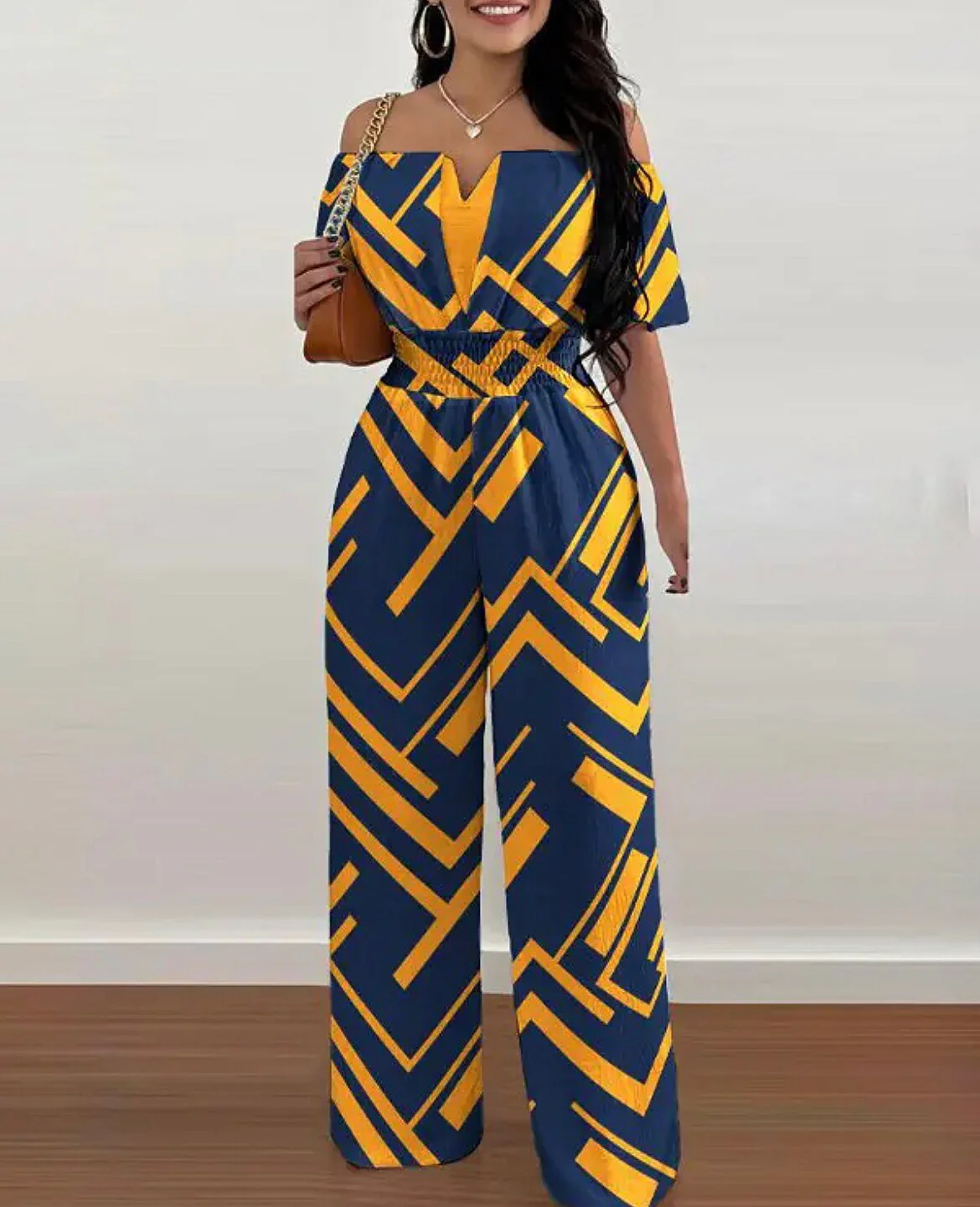 Summer Fashion Printed Wide Leg Jumpsuit Women Sexy Beach Style Off-shoulder High Waist Jumpsuit Womem - Image 14