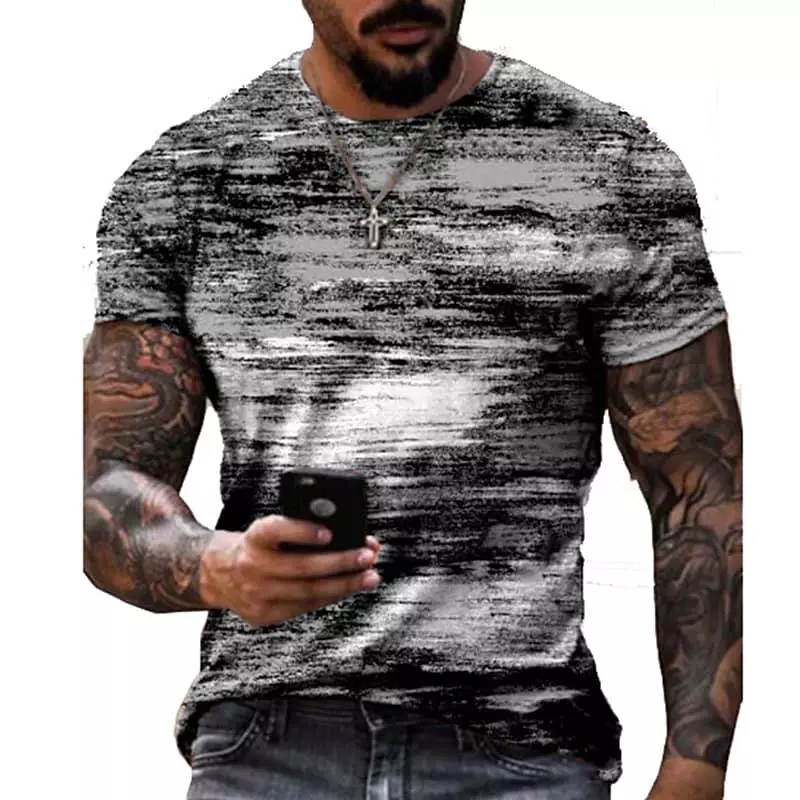 Summer Graffiti 3D Print Men's T Shirts Streetwear Polyester Crew Neck Short Sleeved Tops Casual Loose T-Shirts Men Clothing 6XL