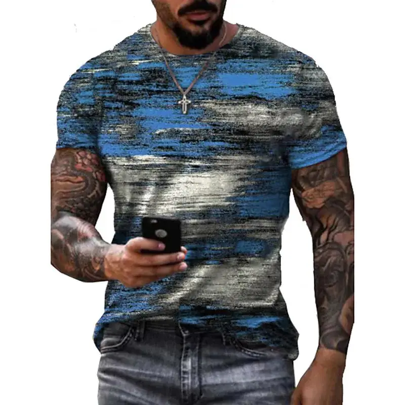 Summer Graffiti 3D Print Men's T Shirts Streetwear Polyester Crew Neck Short Sleeved Tops Casual Loose T-Shirts Men Clothing 6XL - Image 4