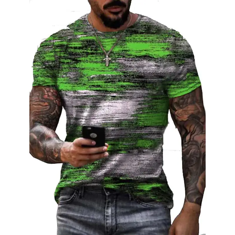 Summer Graffiti 3D Print Men's T Shirts Streetwear Polyester Crew Neck Short Sleeved Tops Casual Loose T-Shirts Men Clothing 6XL - Image 5