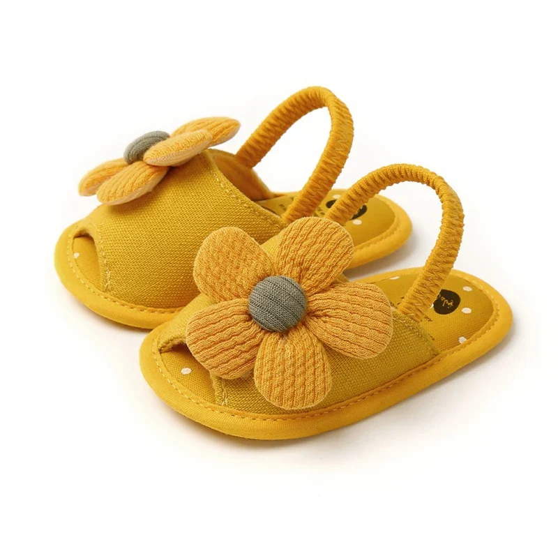 Summer Infant Baby Shoes Girl Flats Sandals Soft Sole Anti-Slip Flower Pure Crib Shoes Newborn First Walker Hot Sale - Image 3