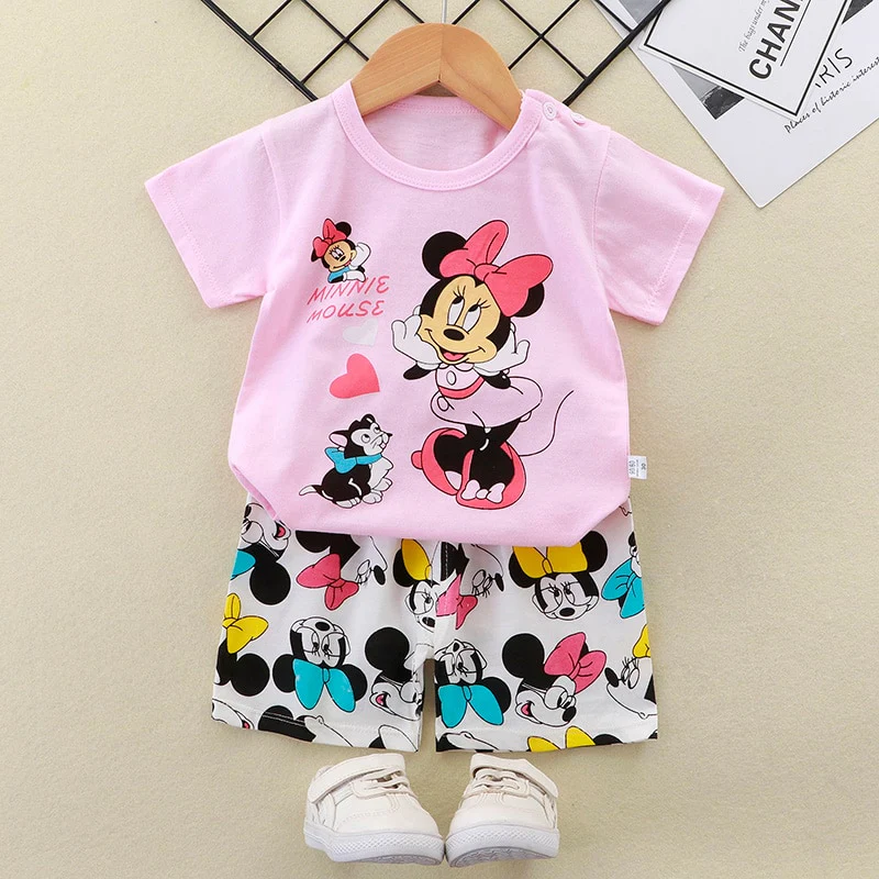 Summer Infant Newborn Short Sleeves girls Clothes Suits Tops + Pants Baby Toddler girls Clothing Sets Kids Children Girl Outfits - Image 2