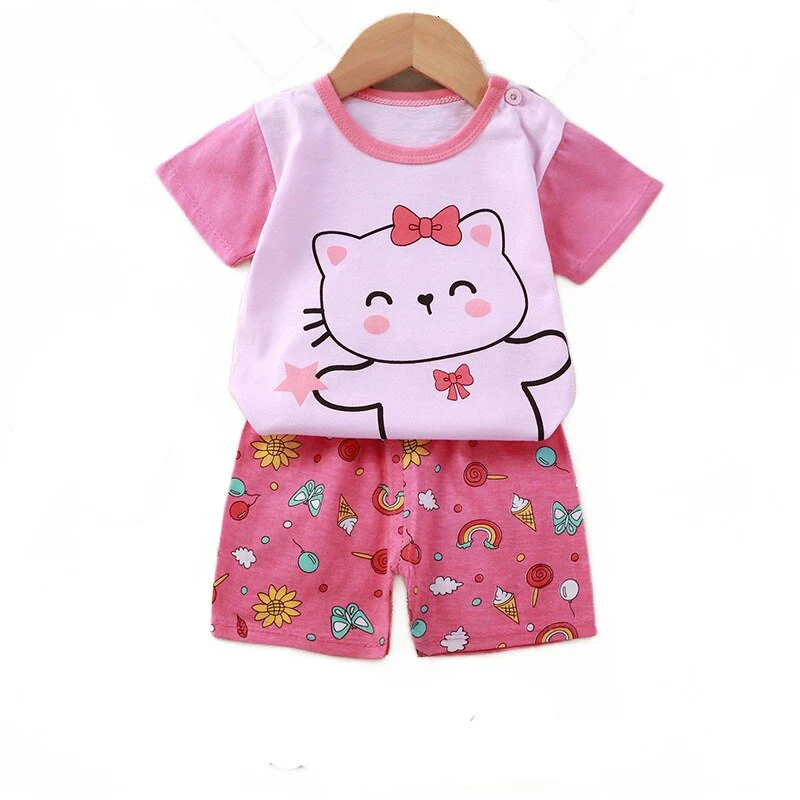 Summer Infant Newborn Short Sleeves girls Clothes Suits Tops + Pants Baby Toddler girls Clothing Sets Kids Children Girl Outfits - Image 6