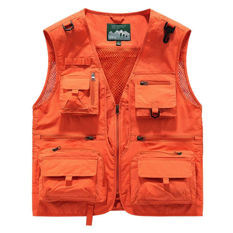 Summer Men Unloading Tactical Vest Coat Casual Men's Photographer Waistcoat Mesh Work Sleeveless Jacket Tools Pocket Vest 5XL - Image 3