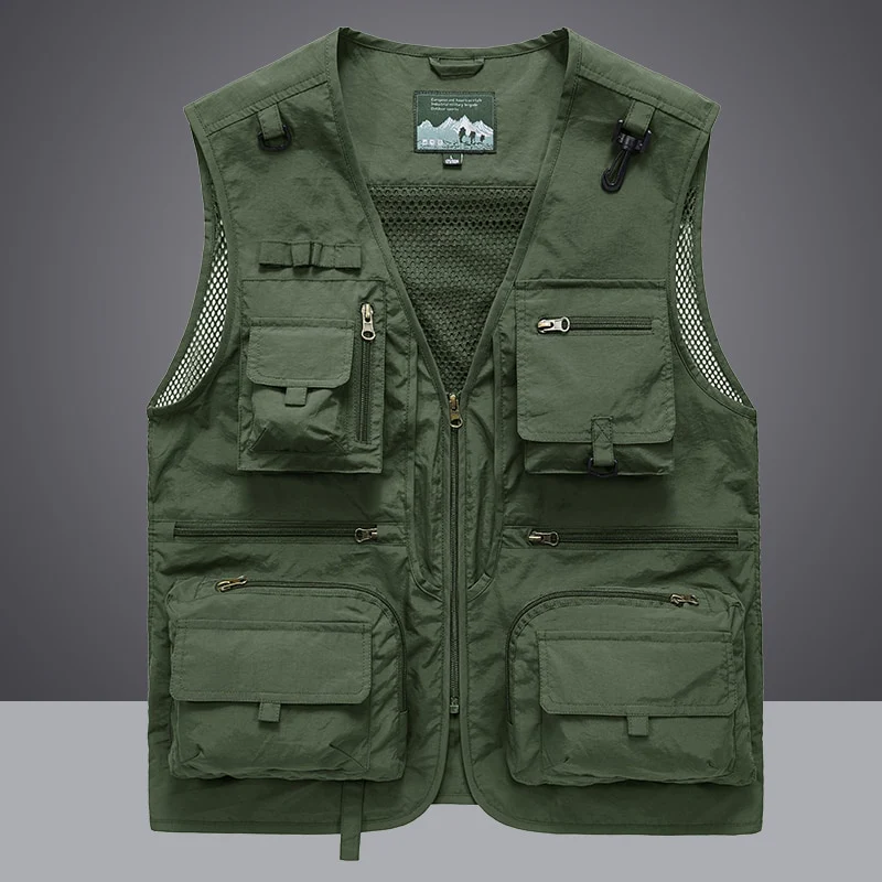 Summer Men Unloading Tactical Vest Coat Casual Men's Photographer Waistcoat Mesh Work Sleeveless Jacket Tools Pocket Vest 5XL - Image 7