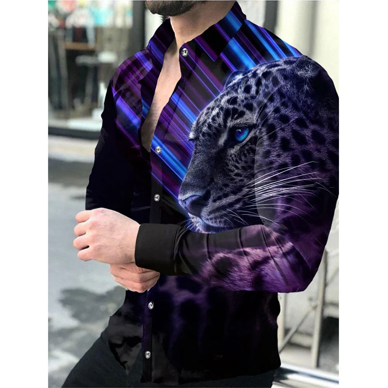 Summer Men's Shirt Long Sleeve S-4XL Fashion HD 3D Printed Lapel Single Breasted Cardigan Hawaiian Casual Men's Shirt 2023 - Image 2