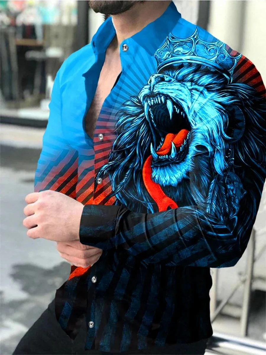 Summer Men's Shirt Long Sleeve S-4XL Fashion HD 3D Printed Lapel Single Breasted Cardigan Hawaiian Casual Men's Shirt 2023 - Image 4