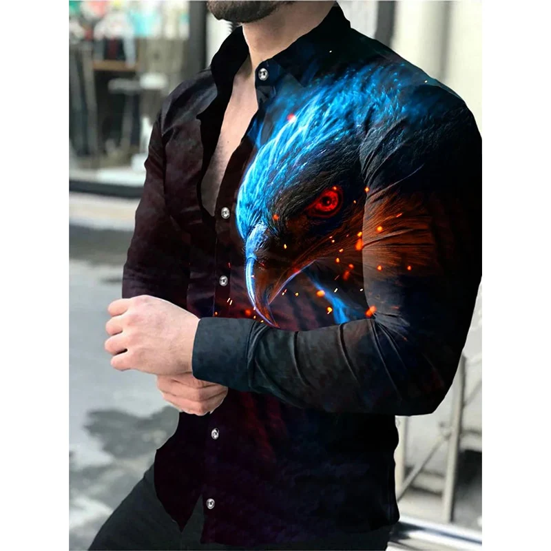 Summer Men's Shirt Long Sleeve S-4XL Fashion HD 3D Printed Lapel Single Breasted Cardigan Hawaiian Casual Men's Shirt 2023 - Image 8