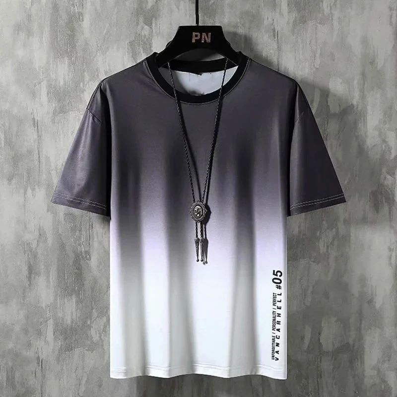 Summer Men's T Shirts Hip Hop Streetwear Gradient graphic Tops Tees Men Casual Harajuku Men Clothing Short Sleeve T Shirt Men - Image 6