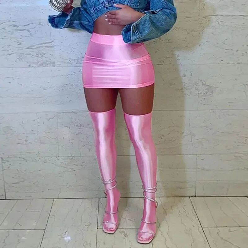 Summer Mini Skirt Socks Pink Dress Sexy Y2K Streetwear 2023 Women Fashion Clothing High Waist Pencil Cute Skirts Leggings - Image 6