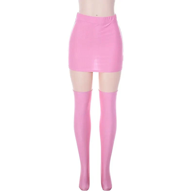Summer Mini Skirt Socks Pink Dress Sexy Y2K Streetwear 2023 Women Fashion Clothing High Waist Pencil Cute Skirts Leggings - Image 7