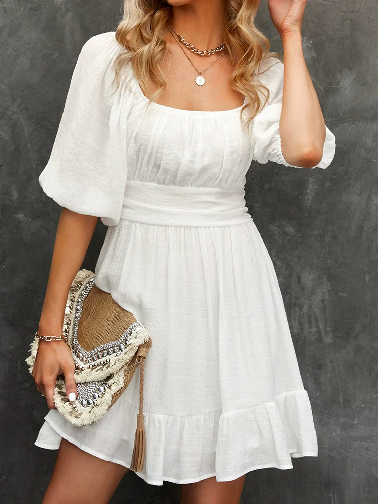 Summer New Arrival off-Neck Fashion Waist-Tight Dress - Image 3