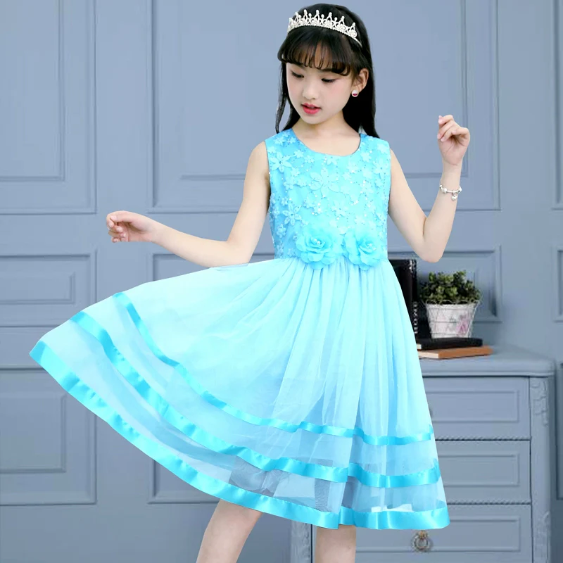 Summer New Children's Performance Western Style Lace Dress - Image 3